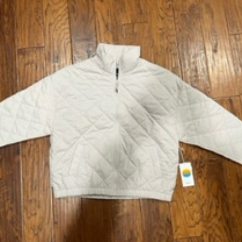 Vuori Echo Insulated Bomber in Oyster, Size Large, NWT